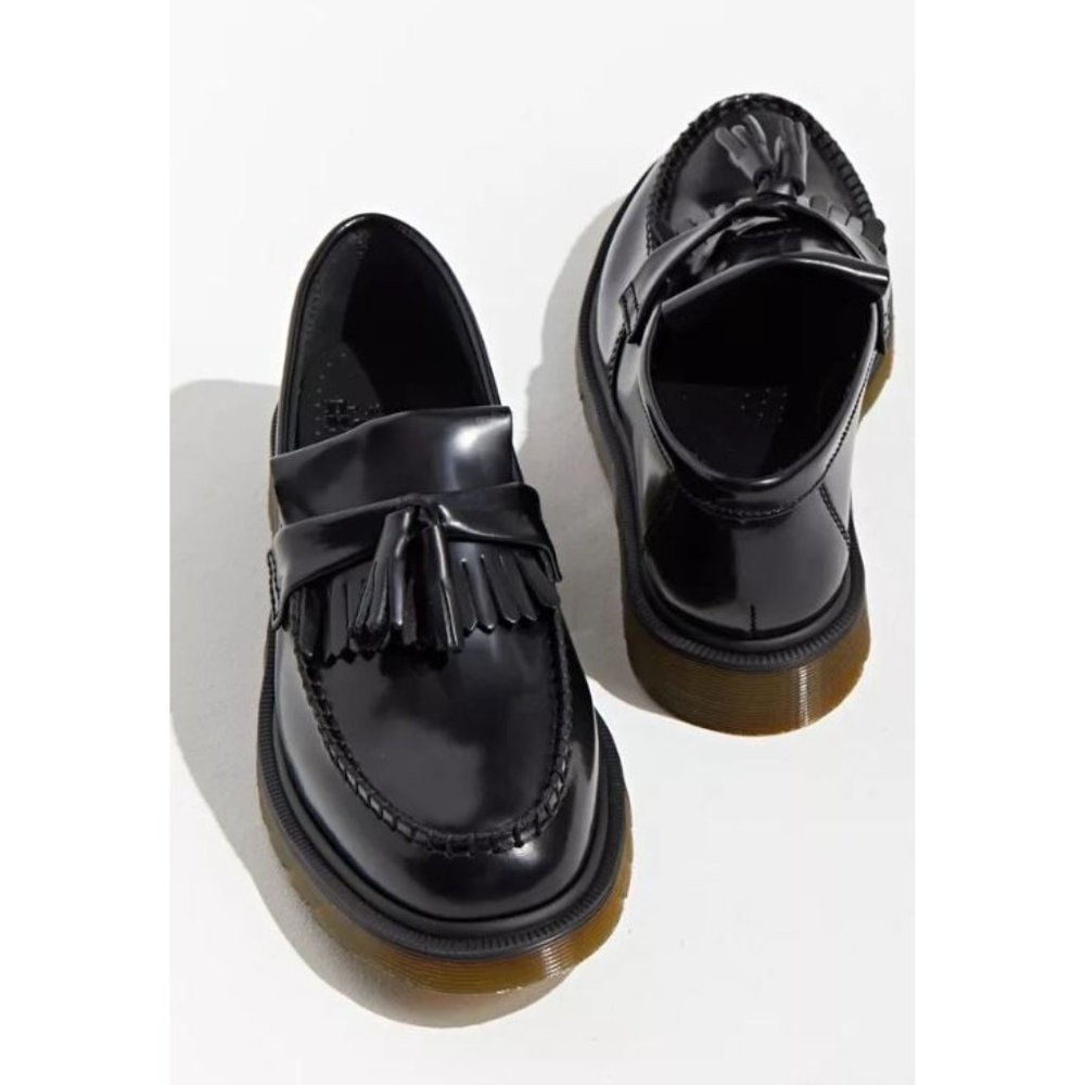 Doc Dr. Martens Black Leather Adrian Tassel Loafer 39 US Women's 8 Men's 7 NEW